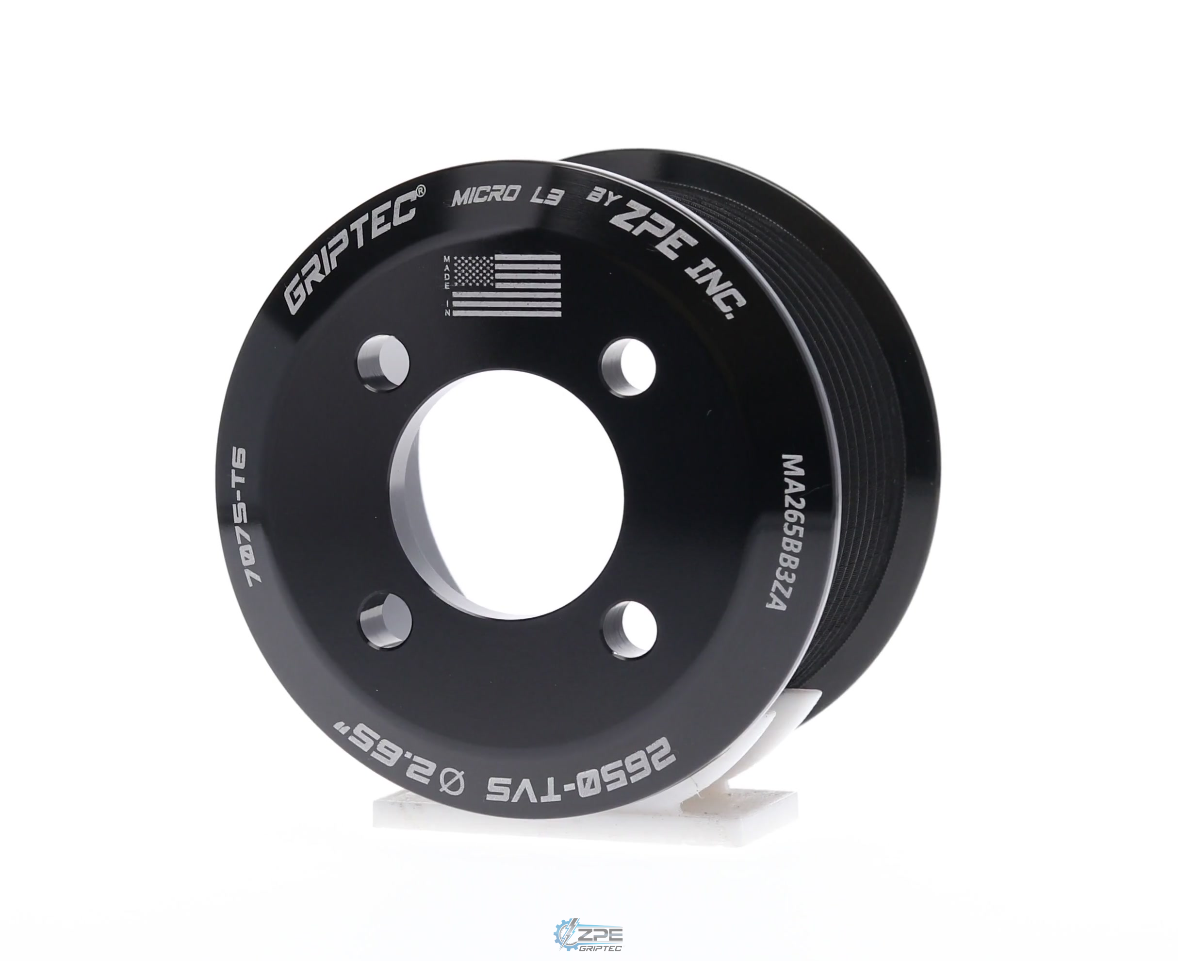 2.65" 10 Rib ZPE GripTec® 2pc Magnuson LSA/LT4 2650 TVS L3 Black Pulley Only